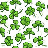 Seamless pattern with green clover Background for St Patrick&#039;s Day