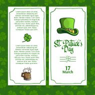 Template design brochures posters menu banners for St Patrick&#039;s Day