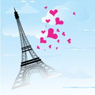 Paris town in France card as symbol love