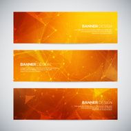 Vector banners set with polygonal abstract shapes circles lines N4