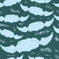 Seamless clouds with wings