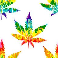 Abstract Cannabis Seamless Pattern N2