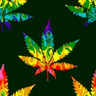 Abstract Cannabis Seamless Pattern N3