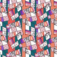 Patchwork seamless retro bright pattern modern background