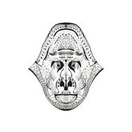 Zentangle stylized monkey head N2