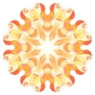 Round ornament on white background Ornament in east style