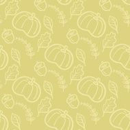 Autumn seamless background with pumpkin and leaves N2