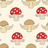 Seamless mushrooms and fly agarics