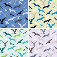 Vector flying birds Abstract seamless pattern