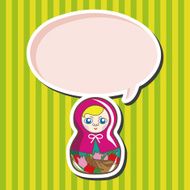 Matryoshka Russian traditional wooden doll vector pattern el N119