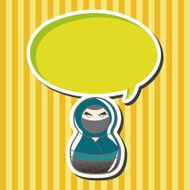 Matryoshka Russian traditional wooden doll vector pattern el N120
