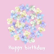 vector birthday greeting card with floral ornament