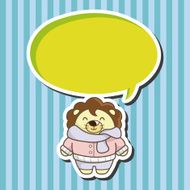 animal lion winter cartoon theme elements N2