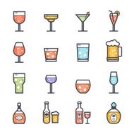 Alcohol Beverage Icon Bold Stroke with Color