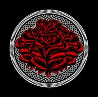 Rose and decorative circle