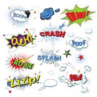 Comic colored speech bubbles in pop art style N2