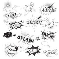 Comic black speech bubbles in pop art style