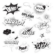 Comic black speech bubbles in pop art style N2