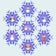 Snowman cartoons icons set