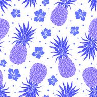 Vector Vintage pineapple seamless pattern N7