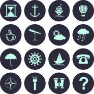 Set of Ocean sailing icons N3