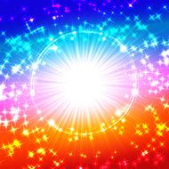 Snow and stars are falling background of blue luminous rays N2