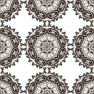 Round henna mehendi drawing mandalas drawn seamless pattern