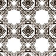 Round henna mehendi drawing mandalas drawn seamless pattern N5