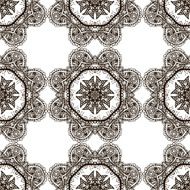 Round henna mehendi drawing mandalas drawn seamless pattern N6