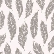 Abstract art Deco seamless pattern with feathers symbols N7