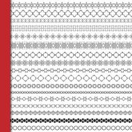 Set of borders decoration elements patterns in islamic style
