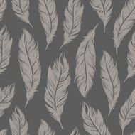 Abstract art Deco seamless pattern with feathers symbols N8