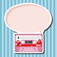 Audiotape theme elements vector eps N79