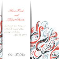 Curl abstract wedding card with multicolored waves Vector illustration EPS