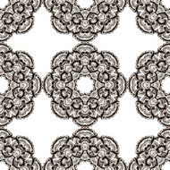 Round henna mehendi drawing mandalas drawn seamless pattern N7
