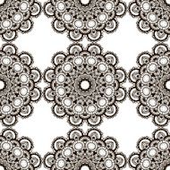Round henna mehendi drawing mandalas drawn seamless pattern N10