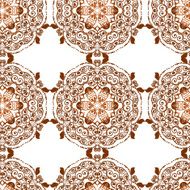 Round henna mehendi drawing mandalas drawn seamless pattern N14
