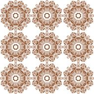 Round henna mehendi drawing mandalas drawn seamless pattern N20