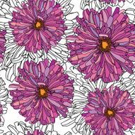 Seamless pattern with flowers chrysanthemums