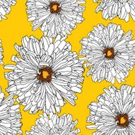Seamless pattern with flowers chrysanthemums N3