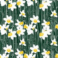 Seamless pattern with narcissus flowers N9