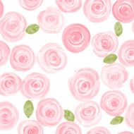 cute hand drawn watercolor roses seamless pattern vector illustration N2