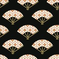 seamless japanese floral fan pattern N2