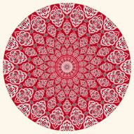 Arabic circular pattern over white background