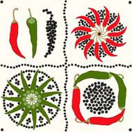 Seamless pattern with peppers N3