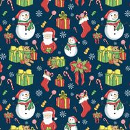 Merry Christmas seamless pattern with Santa Claus