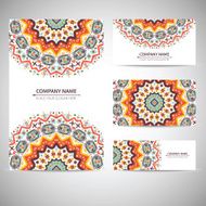 Business card template Vector illustration in native style N7