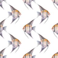calare Watercolor fish Vector seamless pattern 1