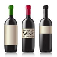Patterns of black empty wine bottles