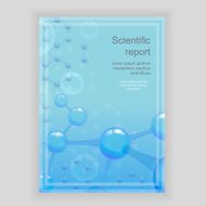 Scientific report Banner with text Biology and medicine pattern molecular